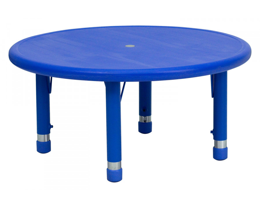 BLNK Wren Round Plastic Adjustable Activity Table - Blue, 33"D