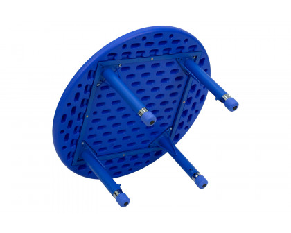 BLNK Wren Round Plastic Adjustable Activity Table - Blue, 33"D