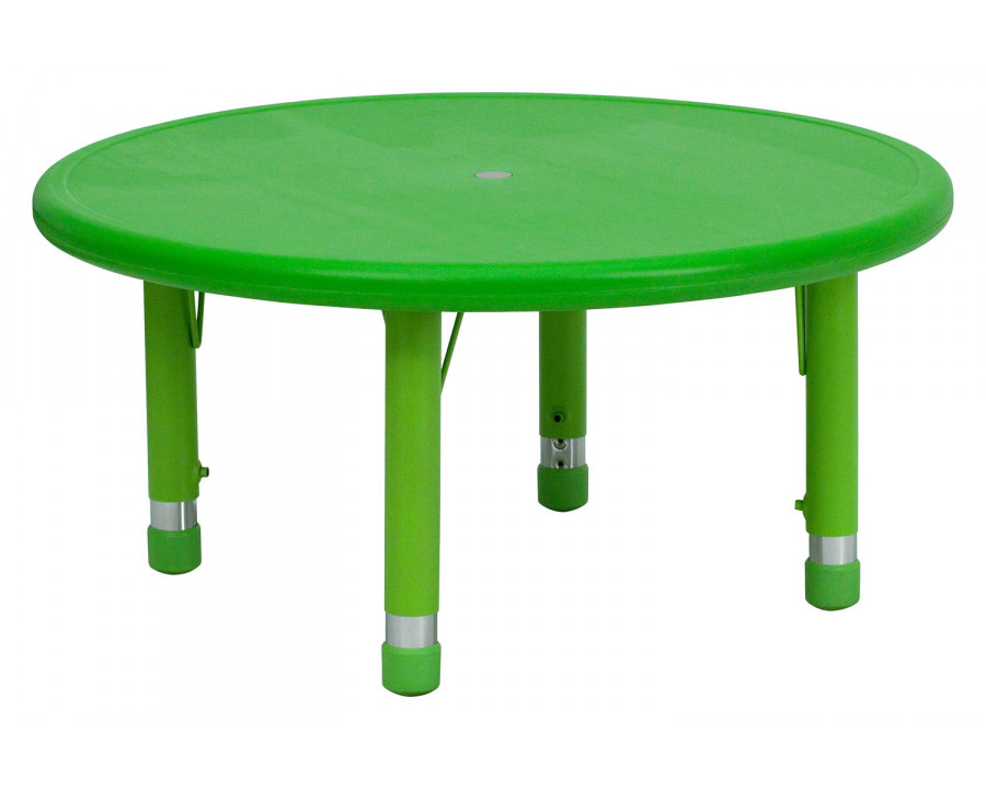 BLNK Wren Round Plastic Adjustable Activity Table - Green, 33"D