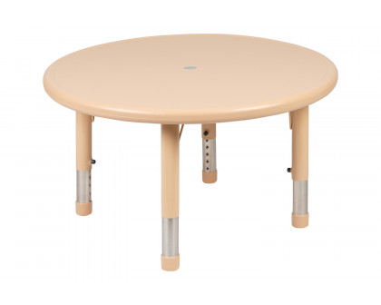 BLNK Wren Round Plastic Adjustable Activity Table - Natural, 33"D