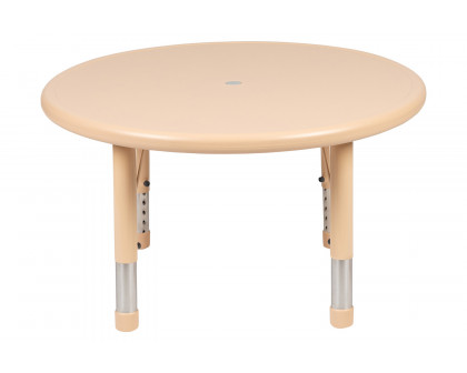 BLNK Wren Round Plastic Adjustable Activity Table - Natural, 33"D