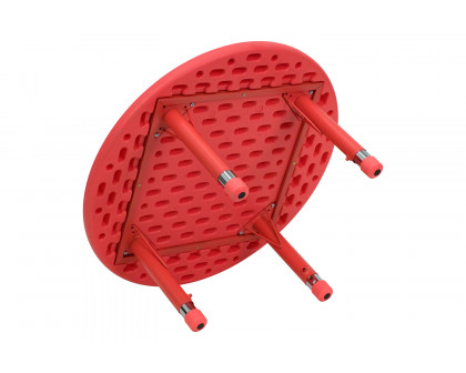 BLNK Wren Round Plastic Adjustable Activity Table - Red, 33"D