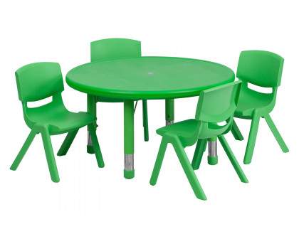 BLNK Emmy Round Plastic Height Adjustable Activity Table Set