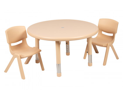 BLNK - Emmy Round Plastic Height Adjustable Activity Table Set