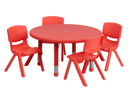 BLNK - Emmy Round Plastic Height Adjustable Activity Table Set