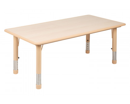 BLNK Wren Rectangular Plastic Height Adjustable Activity Table with Gray Top - Natural, 23.625"W x 47.25"L