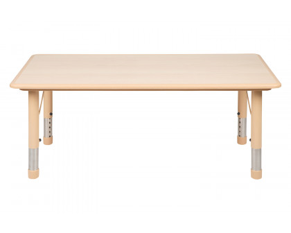 BLNK Wren Rectangular Plastic Height Adjustable Activity Table with Gray Top - Natural, 23.625"W x 47.25"L