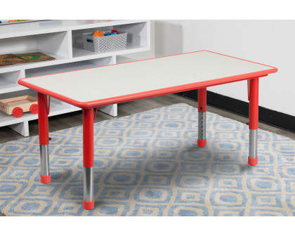 BLNK Wren Rectangular Plastic Height Adjustable Activity Table with Gray Top