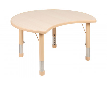 BLNK - Wren Crescent Natural Plastic Height Adjustable Activity Table