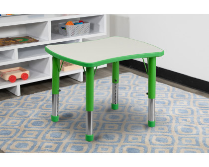 BLNK Wren Rectangular Plastic Height Adjustable Activity Table with Gray Top