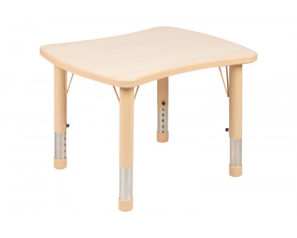 BLNK Wren Rectangular Plastic Height Adjustable Activity Table with Gray Top - Natural, 21.875"W x 26.625"L