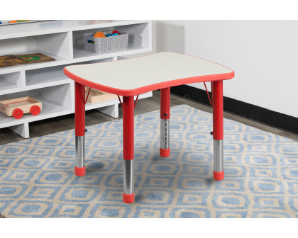 BLNK Wren Rectangular Plastic Height Adjustable Activity Table with Gray Top