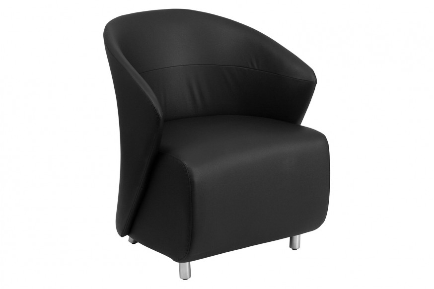 BLNK™ Pasithea LeatherSoft Curved Barrel Back Lounge Chair - Black