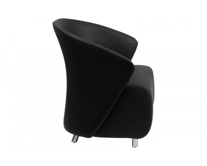 BLNK™ Pasithea LeatherSoft Curved Barrel Back Lounge Chair - Black