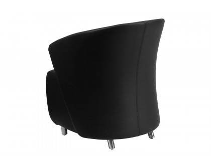 BLNK™ Pasithea LeatherSoft Curved Barrel Back Lounge Chair - Black