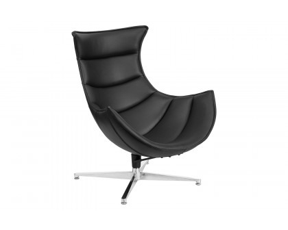 BLNK™ Pasithea LeatherSoft Swivel Cocoon Chair - Black