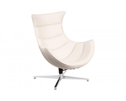 BLNK™ Pasithea LeatherSoft Swivel Cocoon Chair - Creamy White