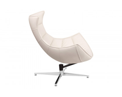 BLNK™ Pasithea LeatherSoft Swivel Cocoon Chair - Creamy White