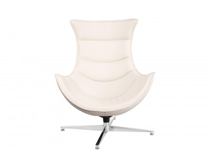 BLNK™ Pasithea LeatherSoft Swivel Cocoon Chair - Creamy White