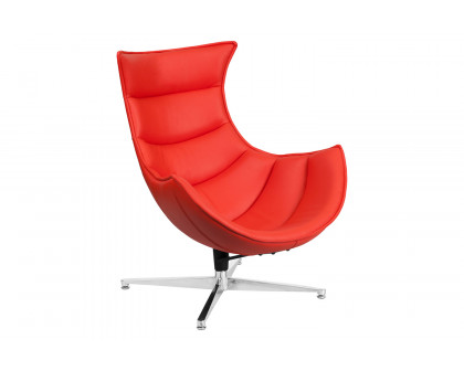 BLNK™ Pasithea LeatherSoft Swivel Cocoon Chair - Red