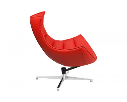 BLNK™ Pasithea LeatherSoft Swivel Cocoon Chair - Red