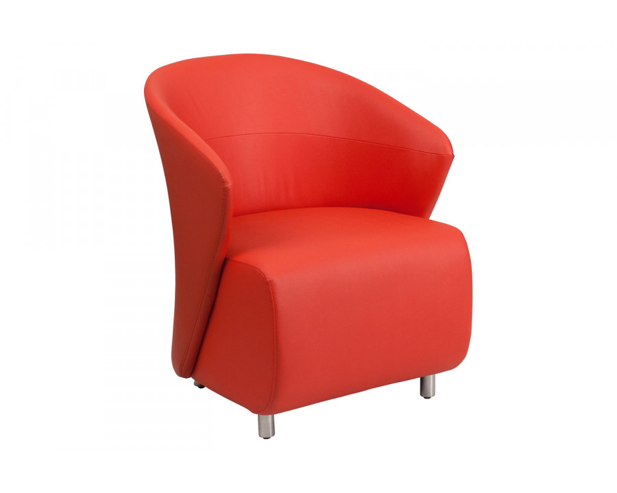 BLNK Pasithea LeatherSoft Curved Barrel Back Lounge Chair - Red