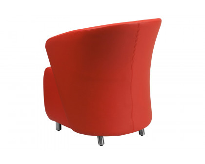 BLNK Pasithea LeatherSoft Curved Barrel Back Lounge Chair - Red