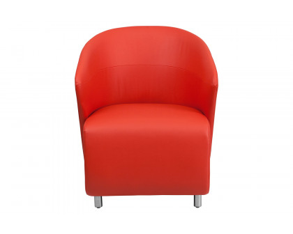 BLNK Pasithea LeatherSoft Curved Barrel Back Lounge Chair - Red