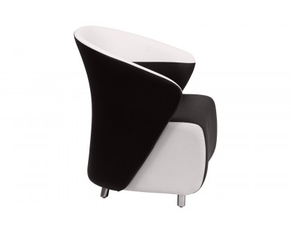 BLNK™ Pasithea LeatherSoft Curved Barrel Back Lounge Chair - Black/Melrose White