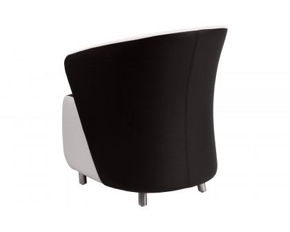 BLNK™ Pasithea LeatherSoft Curved Barrel Back Lounge Chair - Black/Melrose White