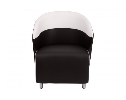 BLNK™ Pasithea LeatherSoft Curved Barrel Back Lounge Chair - Black/Melrose White