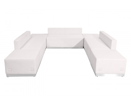 BLNK HERCULES Alon Series Set 2 LeatherSoft Reception Configuration 7 Pieces - Melrose White