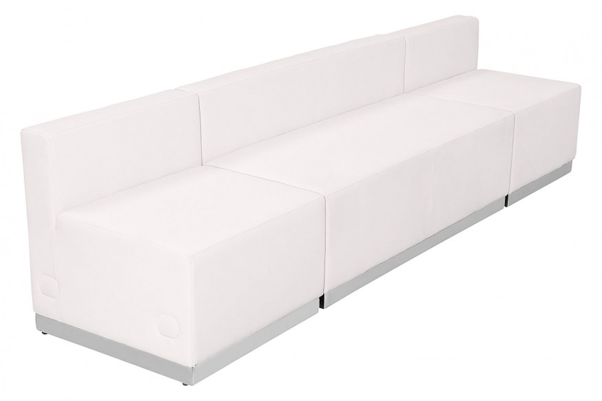 BLNK™ HERCULES Alon Series Set 2 LeatherSoft Reception Configuration 3 Pieces - Melrose White