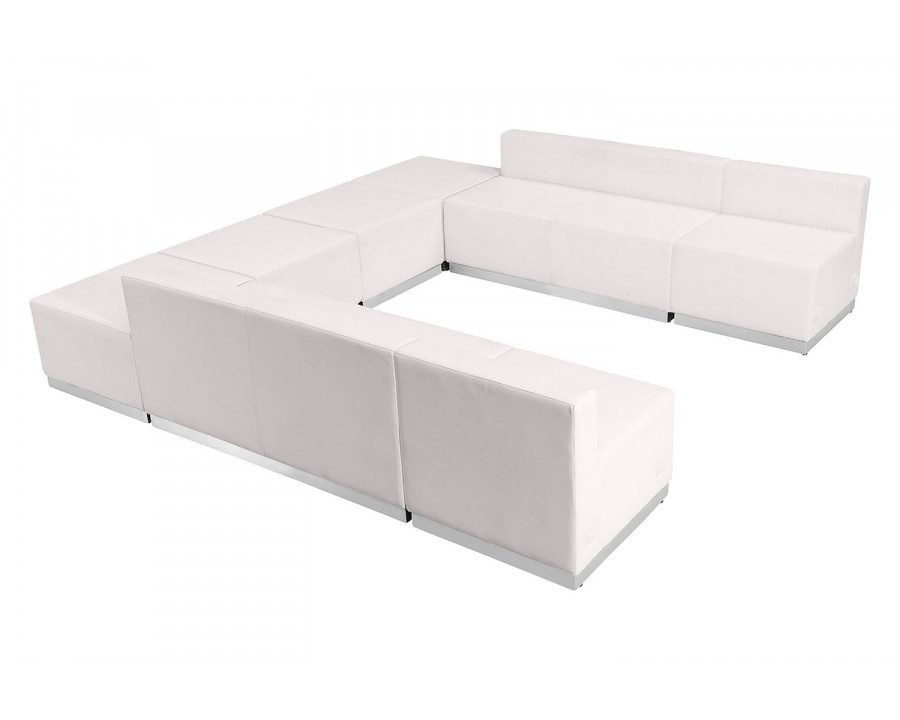 BLNK HERCULES Alon Series Set 4 LeatherSoft Reception Configuration 8 Pieces - Melrose White