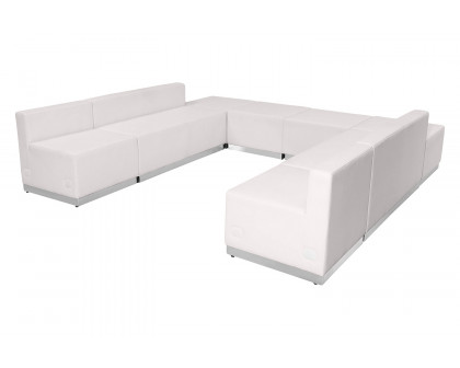 BLNK™ HERCULES Alon Series Set 4 LeatherSoft Reception Configuration 8 Pieces - Melrose White