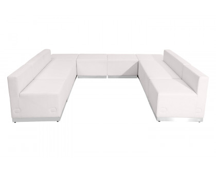 BLNK™ HERCULES Alon Series Set 4 LeatherSoft Reception Configuration 8 Pieces - Melrose White