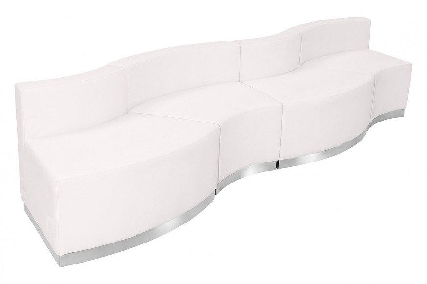 BLNK™ HERCULES Alon Series Set 4 LeatherSoft Reception Configuration 4 Pieces - Melrose White