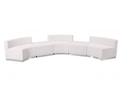 BLNK HERCULES Alon Series Set 4 LeatherSoft Reception Configuration 5 Pieces - Melrose White