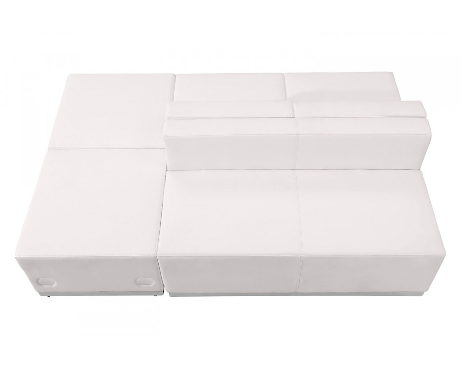 BLNK HERCULES Alon Series Set 8 LeatherSoft Reception Configuration 4 Pieces - Melrose White