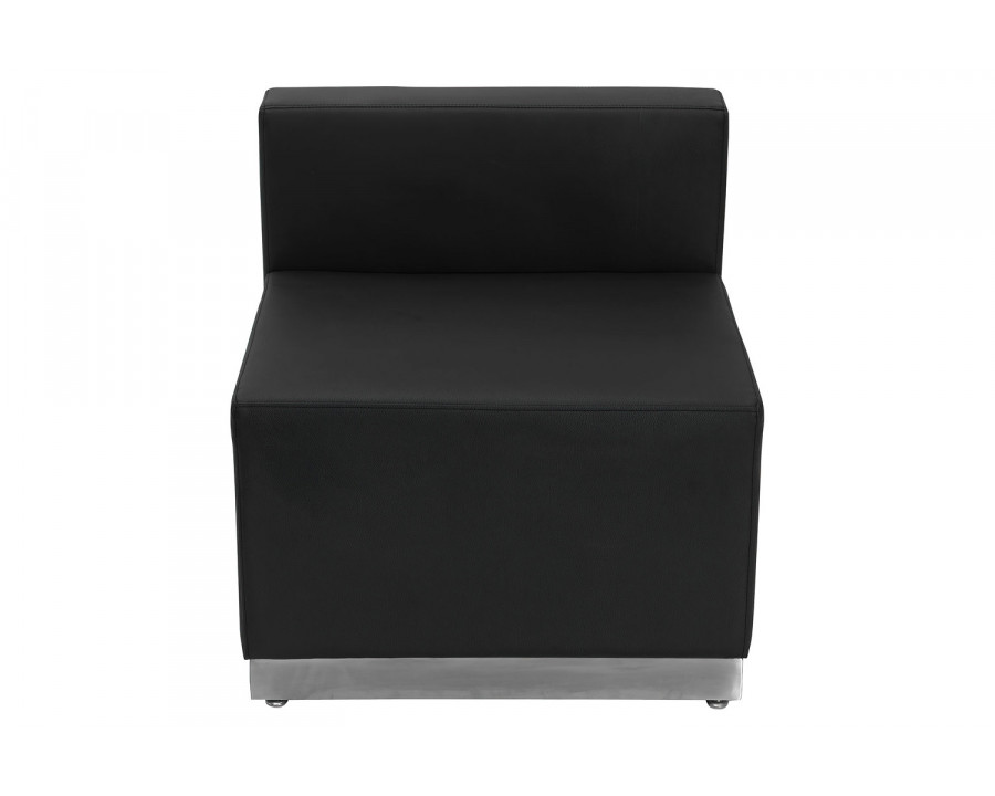 BLNK HERCULES Alon Series LeatherSoft Chair with Brushed Stainless Steel Base - Black