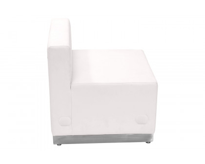 BLNK HERCULES Alon Series LeatherSoft Chair with Brushed Stainless Steel Base - Melrose White