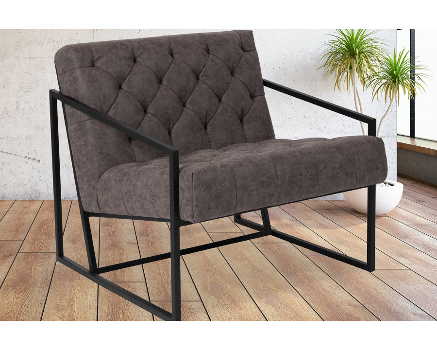 BLNK HERCULES Madison Series LeatherSoft Lounge Chair - Retro Gray