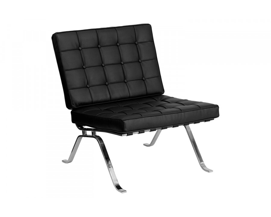 BLNK - LeatherSoft Lounge Chair with Curved Legs