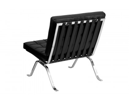 BLNK - LeatherSoft Lounge Chair with Curved Legs