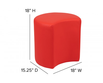 BLNK Nicholas Moon Flexible Soft Seating - Red, 18"H Seat