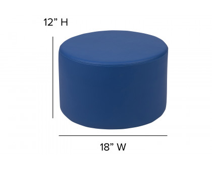 BLNK Nicholas Circle Flexible Soft Seating - Blue, 12"H Seat