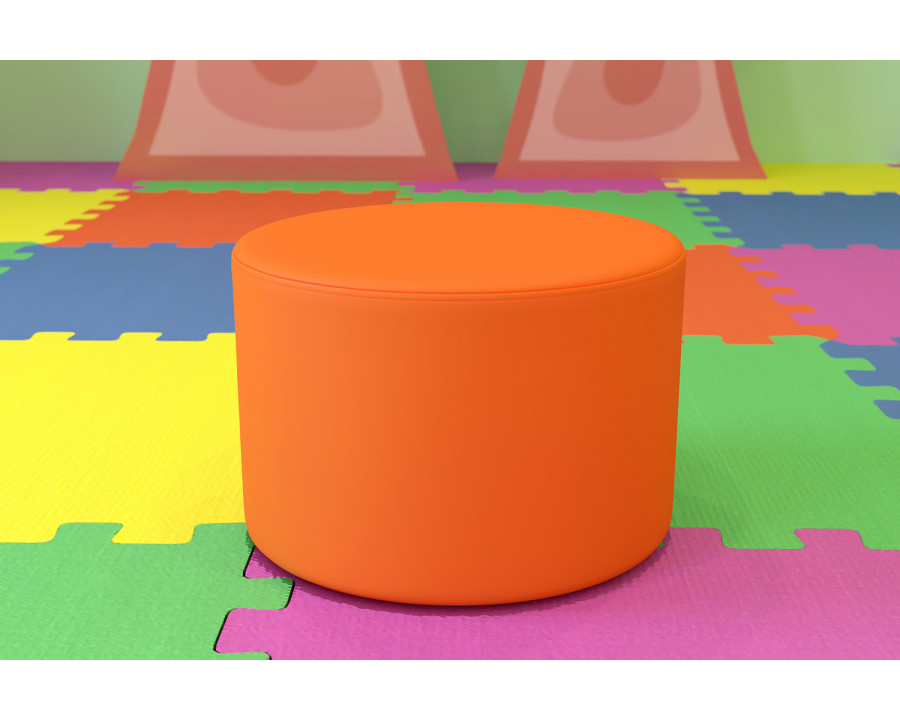 BLNK Nicholas Circle Flexible Soft Seating - Orange, 12"H Seat