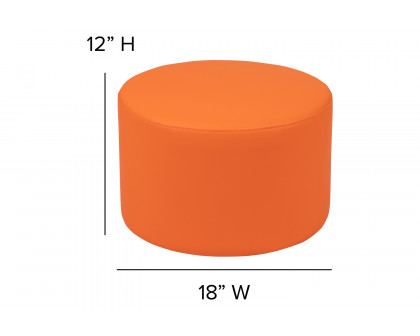 BLNK Nicholas Circle Flexible Soft Seating - Orange, 12"H Seat