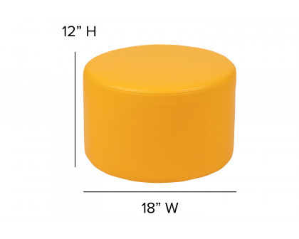 BLNK Nicholas Circle Flexible Soft Seating - Yellow, 12"H Seat