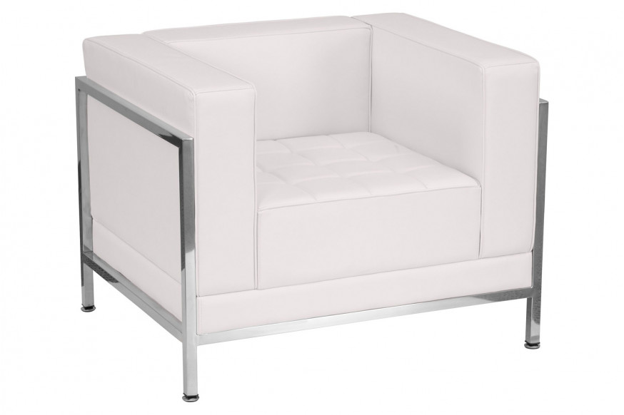 BLNK™ HERCULES Imagination Series LeatherSoft Contemporary Chair with Encasing Frame - Melrose White